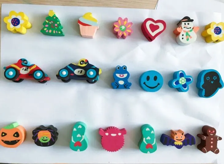 Poklon set ekstrudirane gumice slatkog dizajna za djecu